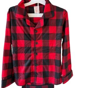 NWT cat and jack target red plaid button pajamas two piece, XS 4/5 toddler